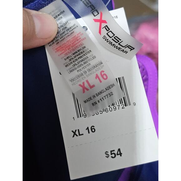 NEW Zeroxposur Swimsuit Set Girls Size XL 16 Swim Shorts and One Piece (918) - Picture 6 of 6